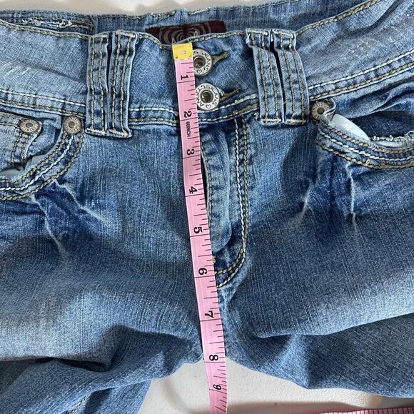 VINTAGE Y2K ANGEL Women's Embellished Bedazzled Blue Jeans - Picture 6 of 8